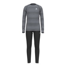 Odlo Koszulka z długim rękawem + Spodnie Active Warm Eco (ciepłe, miękkie, wewnętrzna strona drapana) Bielizna szara/czarna Dzieci